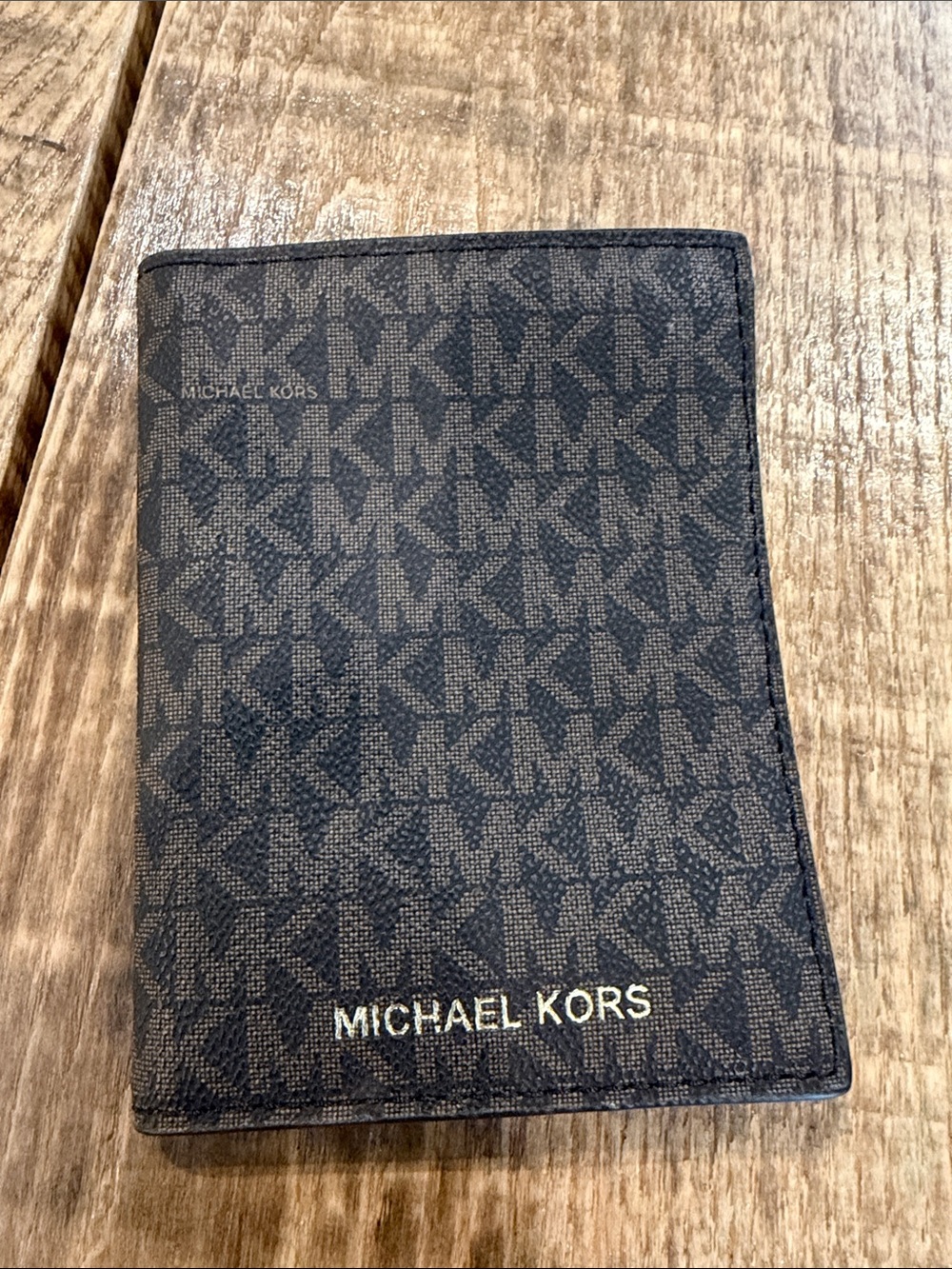 Michael Kors Black MK Monogram Card & Passport Holder